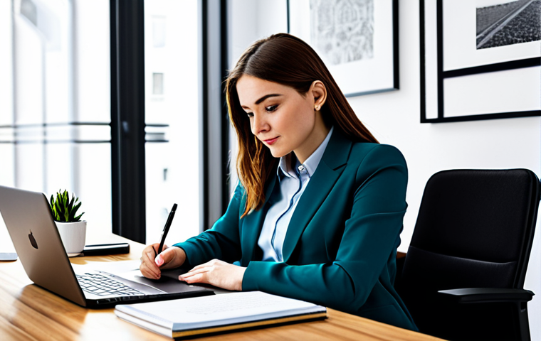 미술평론가 직업 전망 - "A professional art critic, fully clothed in a tweed suit and glasses, thoughtfully observing a Mone...