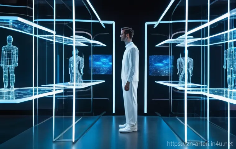 미술평론가 이직 준비 과정 - **Prompt: The Digital Art Critic in Action**
    A dynamic and contemporary portrait of a charismati...