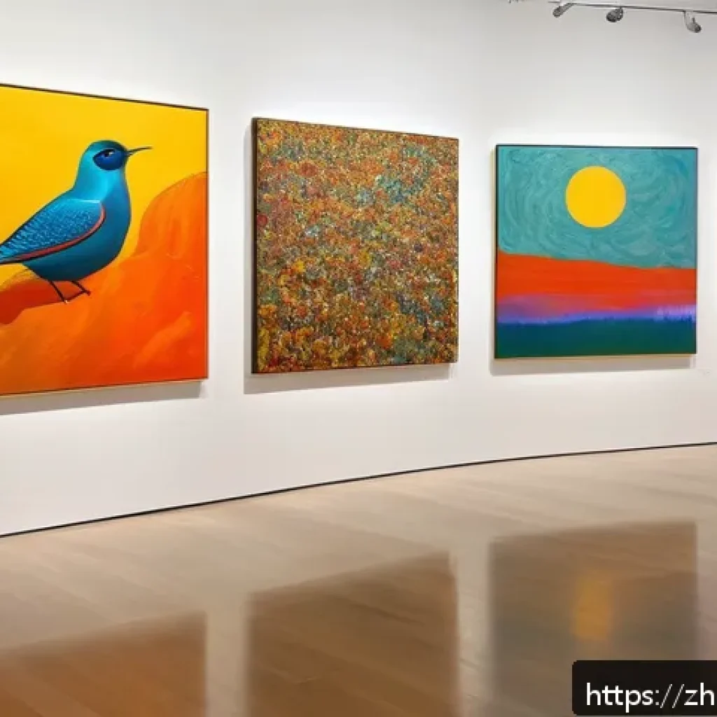 미술평론가의 예술적 통찰력 - A sophisticated art critic in a modern gallery setting, attentively analyzing a vibrant abstract pai...